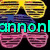 Animated icon with yellow and pink shutter shades, a colorful floral pattern, and the text 'annonl' and 'andon' in cyan and green.