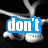 Animated sequence showing a white cartoon character with Y-shaped ears and circular feet, displaying text fragments 'don't', 'stop', 'the', 'music' over black background.
