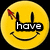 Four yellow smiley face icons with black outlines, each featuring a red diagonal line across the top-left corner and distinct text overlays.