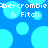 Pixelated blue background with light blue circles and white text reading "abercrombie & Fitch" repeated twice.