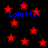 Red star shapes scattered across a black background with blue text reading 'Colette' in multiple locations.