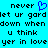 Pixelated cyan background with black text and a blue heart symbol, displaying repeated phrases in a stylized font.