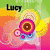 A four- of pixelated icons featuring a cartoon character with yellow hair, pink and blue accents, and text reading "Lucy in the Sky"