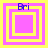 Four square display a pixelated animation of nested yellow and pink squares with 'Bri' text at the top of each