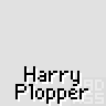 Animated contact sheet of a pink pig character on broomsticks with varying expressions and sizes across 25 sampled frames, all labeled "Harry Plopper" below each icon.