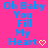 A static image with bright pink background displaying repeated blue text "Oh Baby You Fill My Heart" with yellow heart symbols, arranged in a pattern