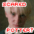 Two pixelated character portraits side-by-side with red text overlays: 'SCARED' top-left and 'POTTER? YOU WISH!' bottom.