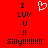 Red background with black text and a white pixelated heart symbol above the text.