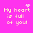 Pixelated text on bright pink background with heart and starburst symbols above each phrase.