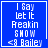 Blue background with white pixelated text reading "I Say let It Reakin SHOW <8 Bailey" in four , with one showing a heart symbol and another showing a star symbol