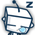 A cartoon robot with a white body and blue outline sleeps, its eyes closed and head tilted left, while the right eye blinks open in sequence.