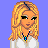 Pixelated image of a blonde woman with green eyes wearing a blue necklace, set against a blue background with text reading "I want my BABY back.".