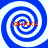 Four identical blue and white spiral patterns arranged in a , each containing red text reading 'idkkkkk' at the center