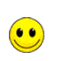 Yellow circular face with black eyes and mouth in various expressions including smiling, winking, closed eyes, and open-mouthed grins across a