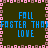 Pixelated text 'FALL FASTER THAN LOVE' repeated in four quadrants with pink and brown border squares on dark green background.