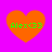 Four orange hearts on a bright pink background, each containing green text reading "Alex<33" with varying heart sizes and positions.