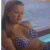 A 50x50 pixel animated buddy icon featuring a woman in a swimsuit on the left and green text reading "Original Icons .com" on the right, displayed as a contact sheet with two frames.