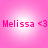 Four identical pink circular icons with white gradients display "Melissa <3" text in pink pixelated font on a pink background.