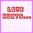 Red pixelated text 'LOVE HURTS...' on a light pink background with magenta border, animated sequence showing sequential color shifts in the letters.