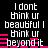 Pixelated text on black background with pink horizontal bars, repeating phrases and partial words in white block letters.