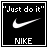 "Just do it" text and Nike logo appear on black background; right frame shows only the logo.