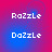 Pixelated text 'Razzle' and 'Dazzle' in white on a pink-to-blue gradient background with subtle circular patterns.
