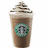 Pixelated image of a Starbucks drink with whipped cream and caramel drizzle, accompanied by green text specifying 'grande mocha frap w/ extra caramel & whipped cream <33'