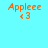 Four pixelated display 'Appleee' text with '<3' symbol on cyan, purple, pink, and light purple backgrounds