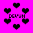 Pixelated black hearts and text on a bright pink background with occasional heart-shaped gaps.