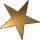 Five golden stars with gradient shading on a light gray background, arranged in two