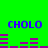 Green background with blue 'CHLO' text and purple bar graphs in two , showing animation changes between frames