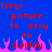 Blue background with red pixelated text reading 'Error picture to sexy to display' and pink pixelated flames at the bottom.