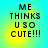 Four identical display pixelated text on a cyan-yellow gradient background with subtle circular patterns