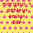 Yellow background with pink star pattern, red text reading 'margaux + ashley+ emily= BFF' repeated in three