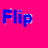 Pixelated text 'Flip' on pink background and 'd!J' on dark blue background in a split-screen animation.