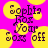 Pixelated text 'Sophia Fox' and 'Your Sox off' on yellow circles against a bright pink background with no visible motion.
