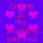 Pixelated purple background with pink hearts and repeated text 'Glenna Is the sexiest girl eva!' in red pixel font.