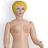 A static image of a pixelated doll with yellow hair and blue eyes, accompanied by text reading "I'm not your type" on the right and "I'm not inflatable" at the bottom left.