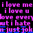 Pixelated text in pink and blue on black background with repeated phrases and partial words.
