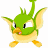 A 48x48 pixel buddy icon featuring a green cartoon bird-like creature with yellow accents on white background, next to a dark green panel with bright green text reading "Original Icons .com".