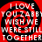 Red and black spiral background with white text repeating 'I LOVE YOU ZABBY WISH WE WERE STILL TOGETHER' in four quadrants.