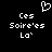 Pixelated white text and a heart symbol on black background, with identical left and right sections.