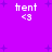 Purple background with four identical pixelated text blocks reading 'hent <3' arranged in a , surrounded by small purple plus signs