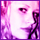 Pixelated image of a person's face with pink and purple tones, showing two where the head shifts slightly rightward
