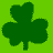 Green four-leaf clover icon on solid green background with pixelated edges and no visible text or additional elements.
