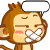 Pixelated monkey with brown fur and closed eyes, blushing cheeks, gagged mouth with white cloth, multiple speech bubbles showing increasing dots.