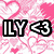 Pixelated buddy icon with four distinct sections: top-left shows 'ILY<3' text on pink hearts, top-right displays 'Diana' in pink letters over black lines, bottom-left has 'Robert' and '&' symbols on purple-pink background, bottom-right features 'Meghan' in pink text above brown-green shapes.