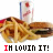 repeated fast-food meal icons with 'IM LOVIN IT!' text, each icon showing fries and a burger under a drink cup