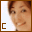 four pixelated portrait showing a person with brown hair and light skin, each containing a brown square bracket symbol with varying punctuation