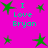 Bright pink background with green star shapes and cyan text reading "I Love Bryan" in four quadrants.